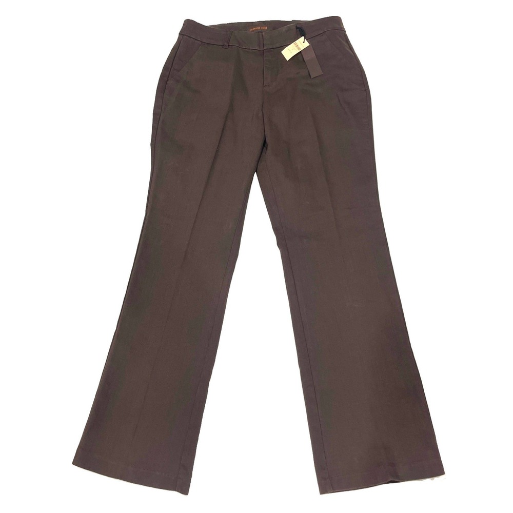 Coldwater Creek Denim Bootcut Trouser Pants Brown Natural Fit Size 14 NWT